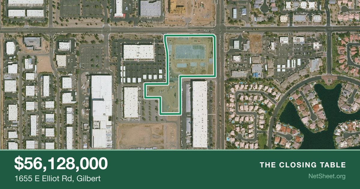 Aerial view of 1655 E Elliot Rd, Gilbert