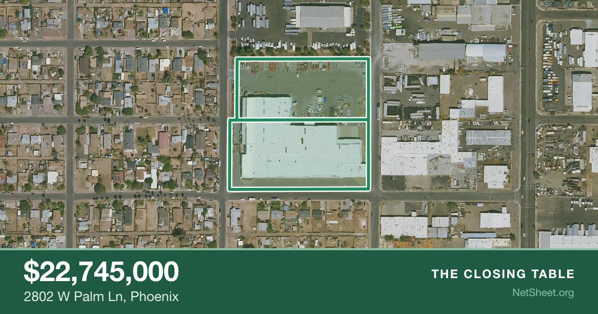 Aerial view of 2802 W Palm Ln, Phoenix