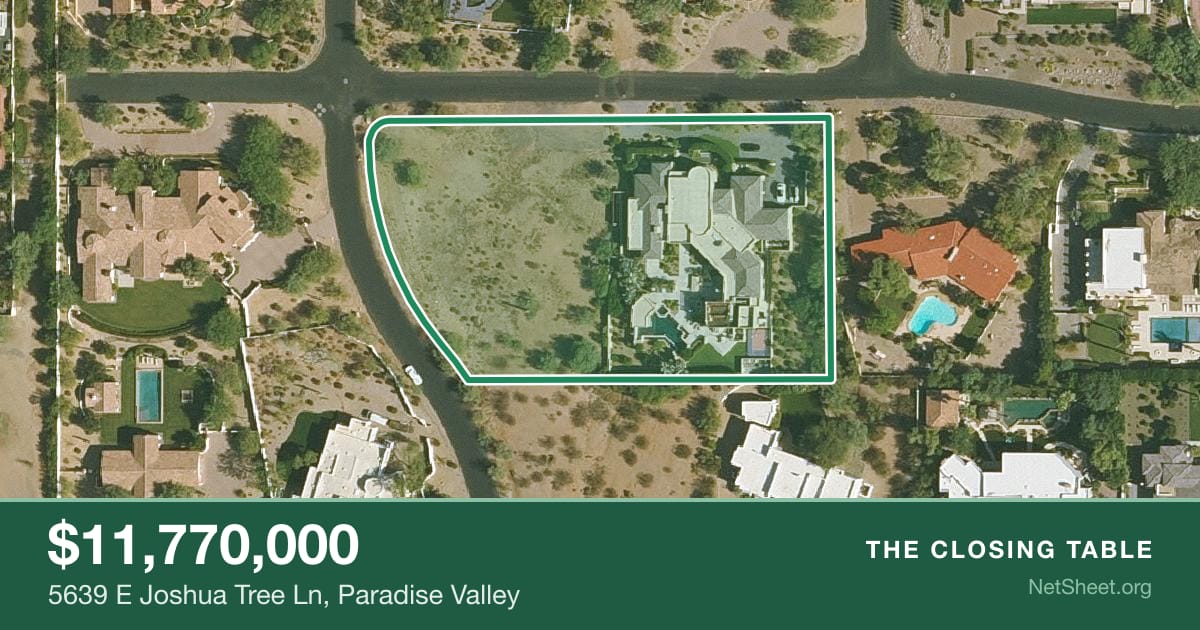 Aerial view of 5639 E Joshua Tree Ln, Paradise Valley
