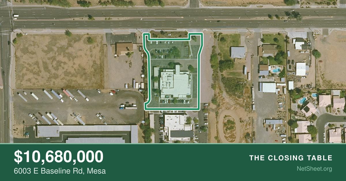 Aerial view of 6003 E Baseline Rd, Mesa