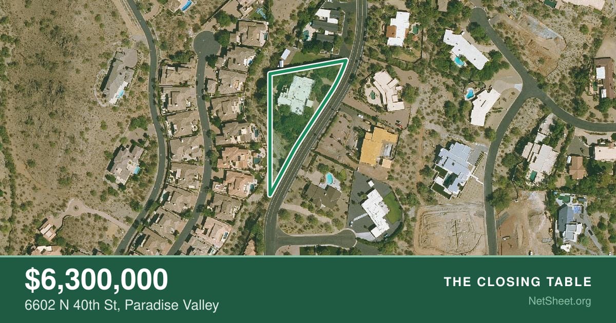 Aerial view of 6602 N 40th St, Paradise Valley