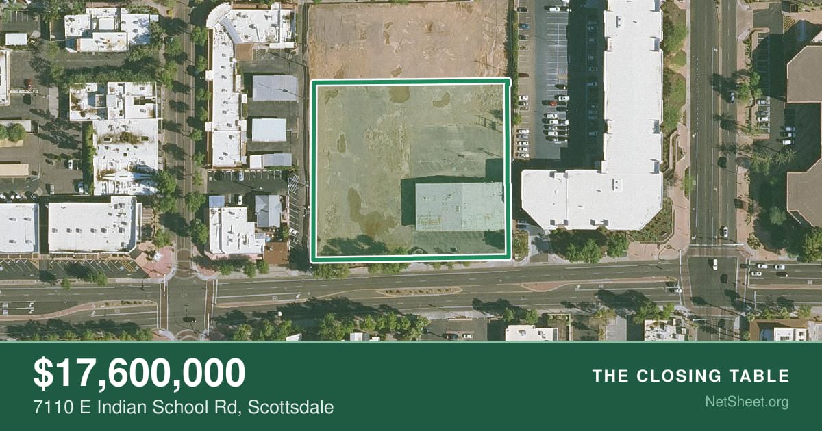 Aerial view of 7110 E Indian School Rd, Scottsdale