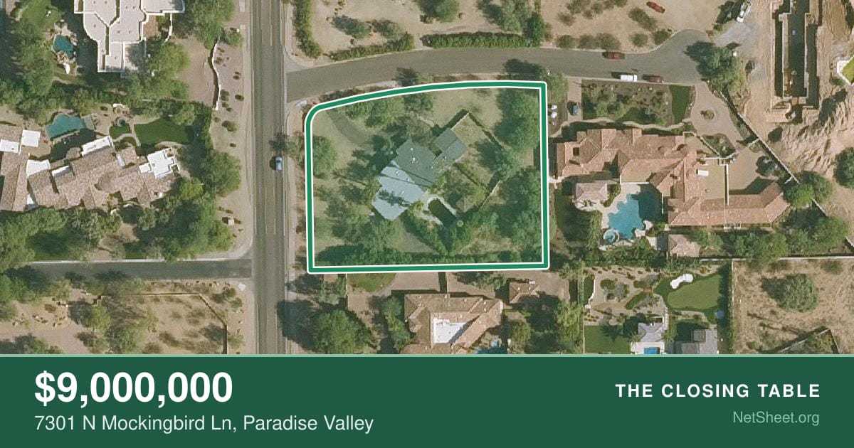 Aerial view of 7301 N Mockingbird Ln, Paradise Valley