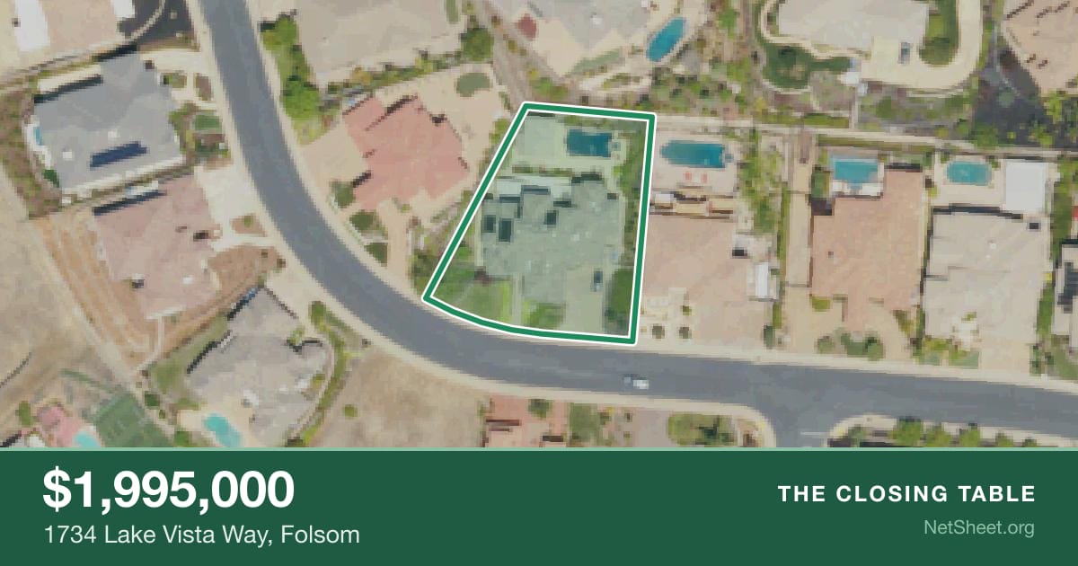 Aerial view of 1734 Lake Vista Way, Folsom