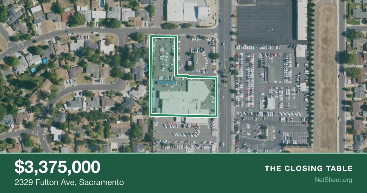 Aerial view of 2329 Fulton Ave, Sacramento