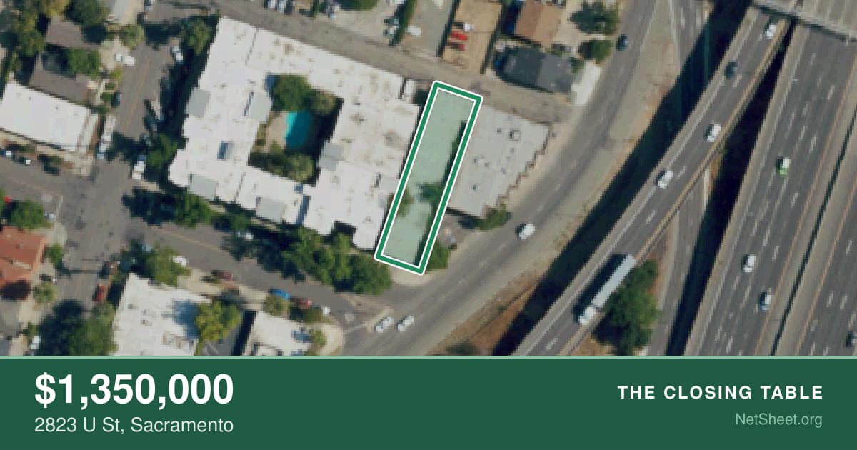 Aerial view of 2823 U St, Sacramento