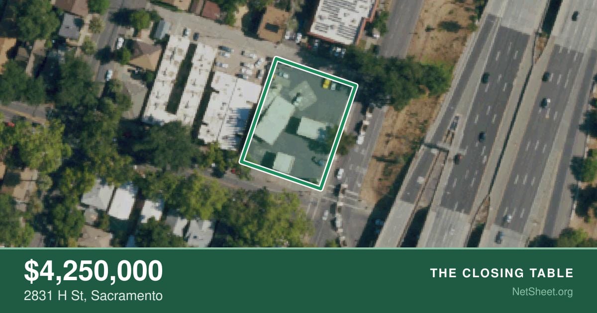 Aerial view of 2831 H St, Sacramento