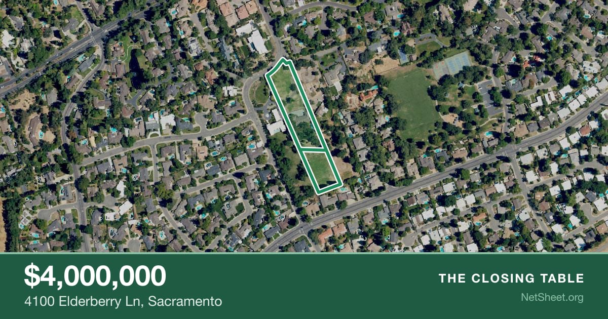 Aerial view of 4100 Elderberry Ln, Sacramento