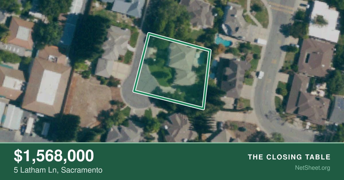 Aerial view of 5 Latham Ln, Sacramento