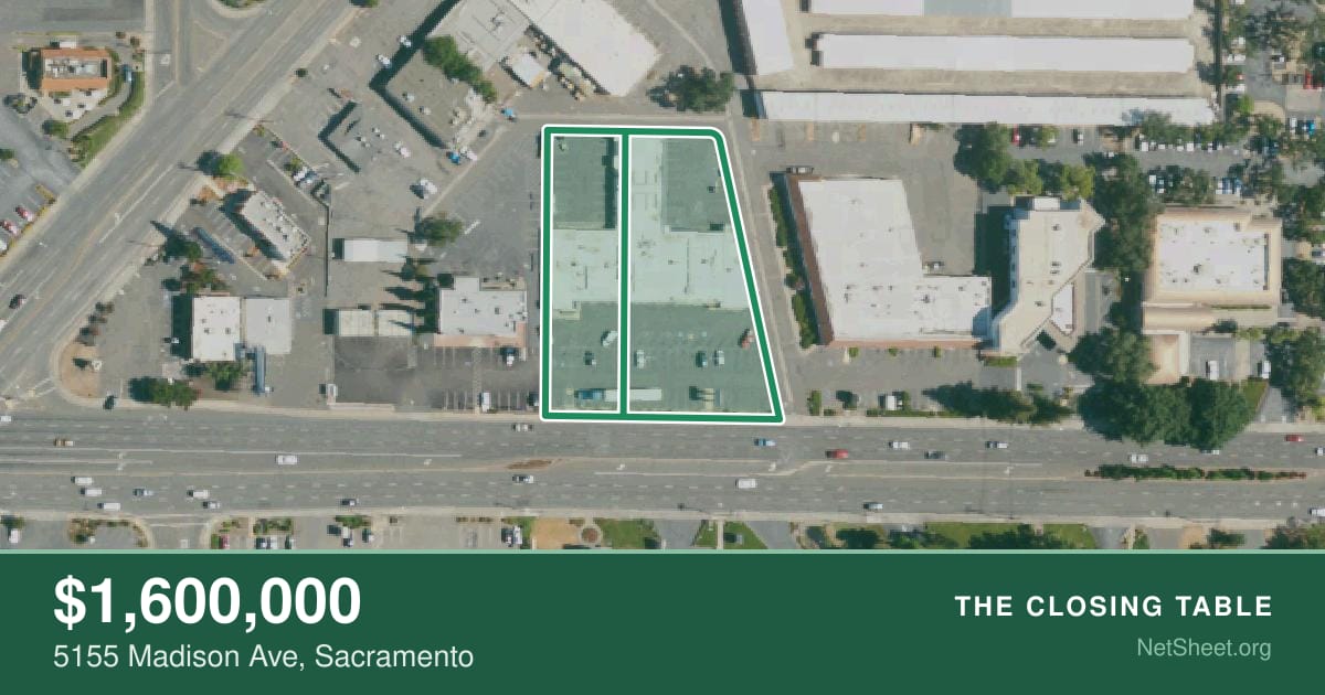 Aerial view of 5155 Madison Ave, Sacramento