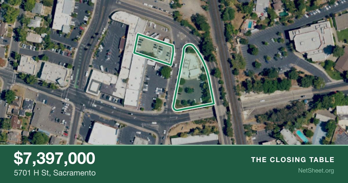 Aerial view of 5701 H St, Sacramento