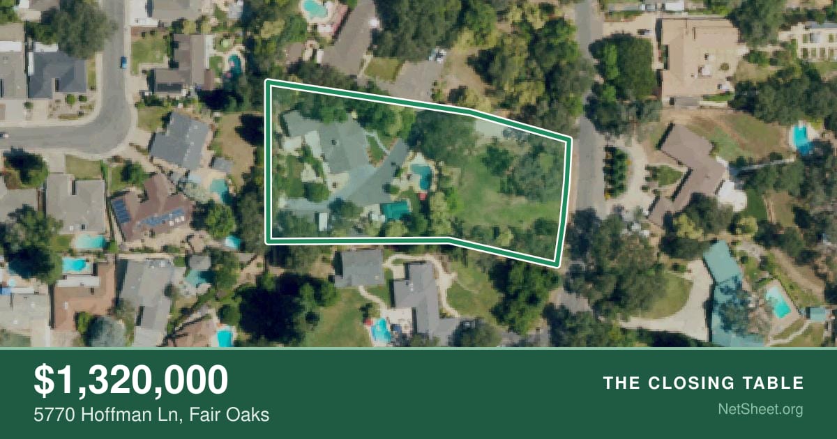 Aerial view of 5770 Hoffman Ln, Fair Oaks