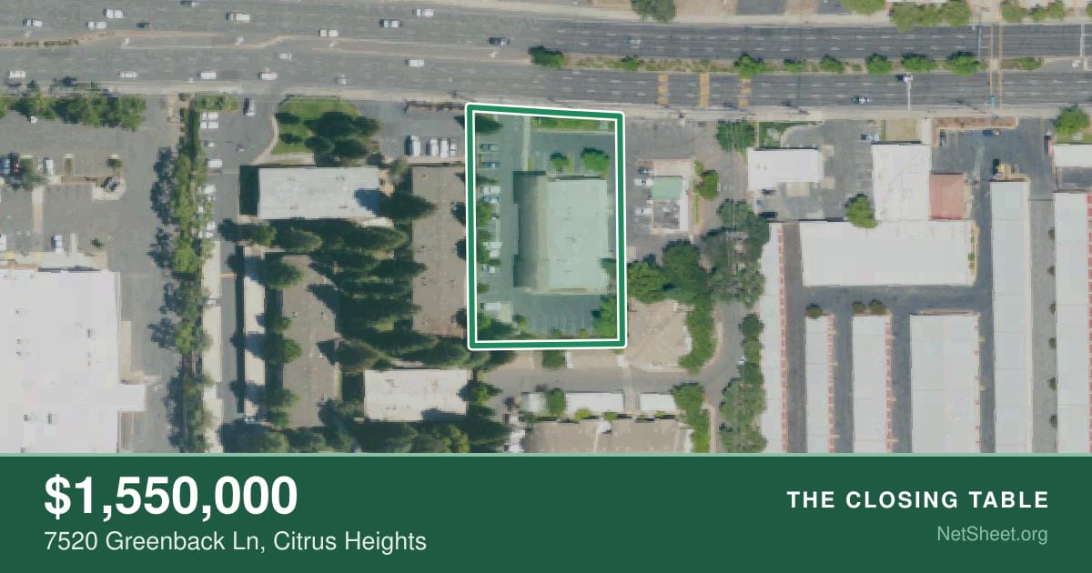 Aerial view of 7520 Greenback Ln, Citrus Heights