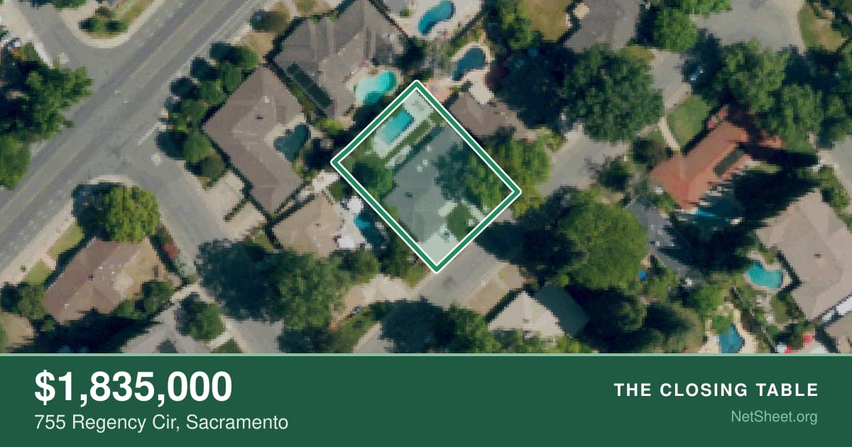 Aerial view of 755 Regency Cir, Sacramento