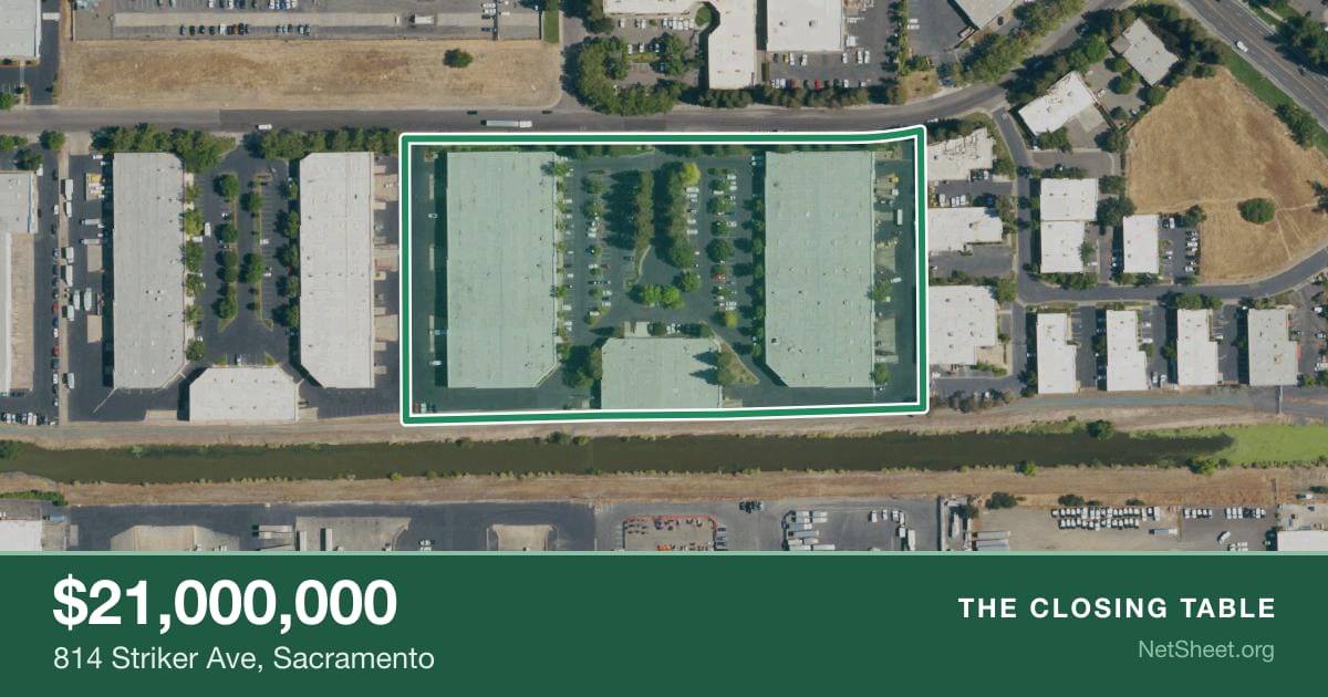 Aerial view of 814 Striker Ave, Sacramento
