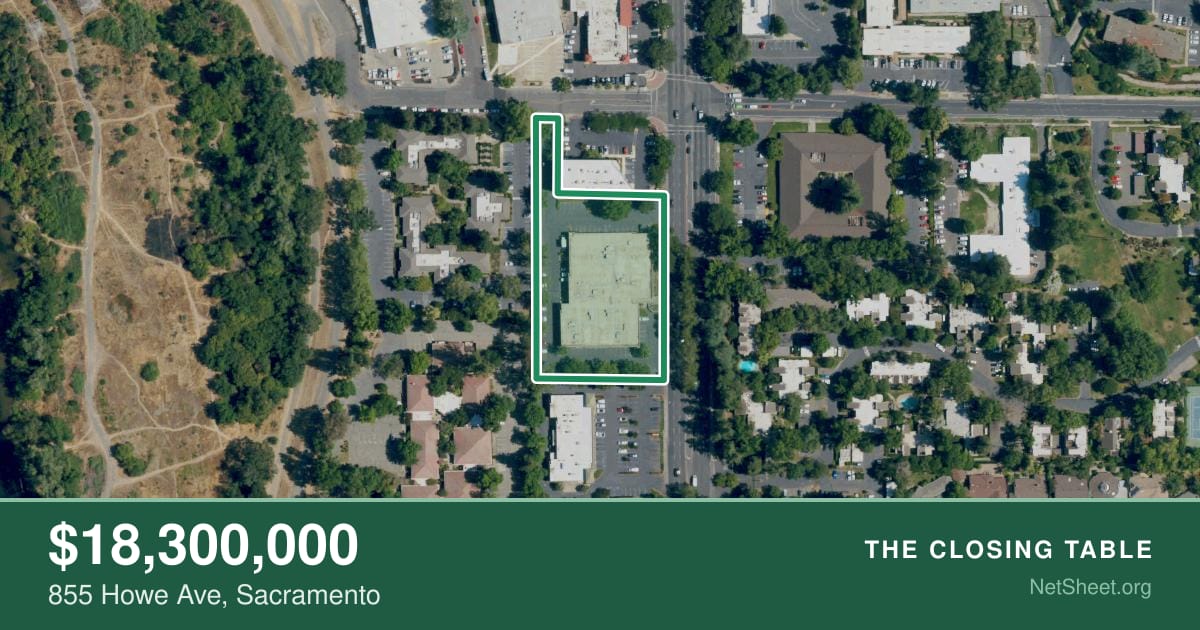 Aerial view of 855 Howe Ave, Sacramento