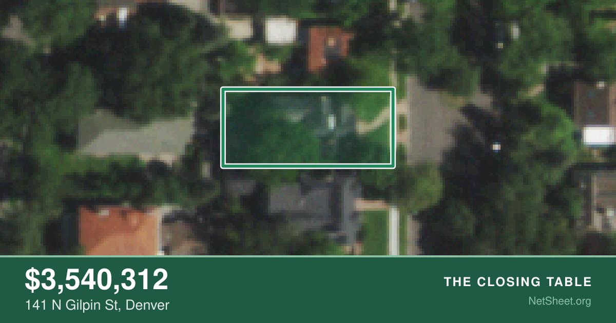 Aerial view of 141 N Gilpin St, Denver