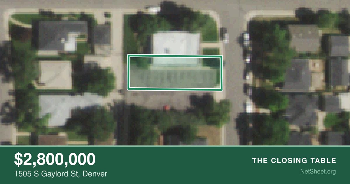 Aerial view of 1505 S Gaylord St, Denver