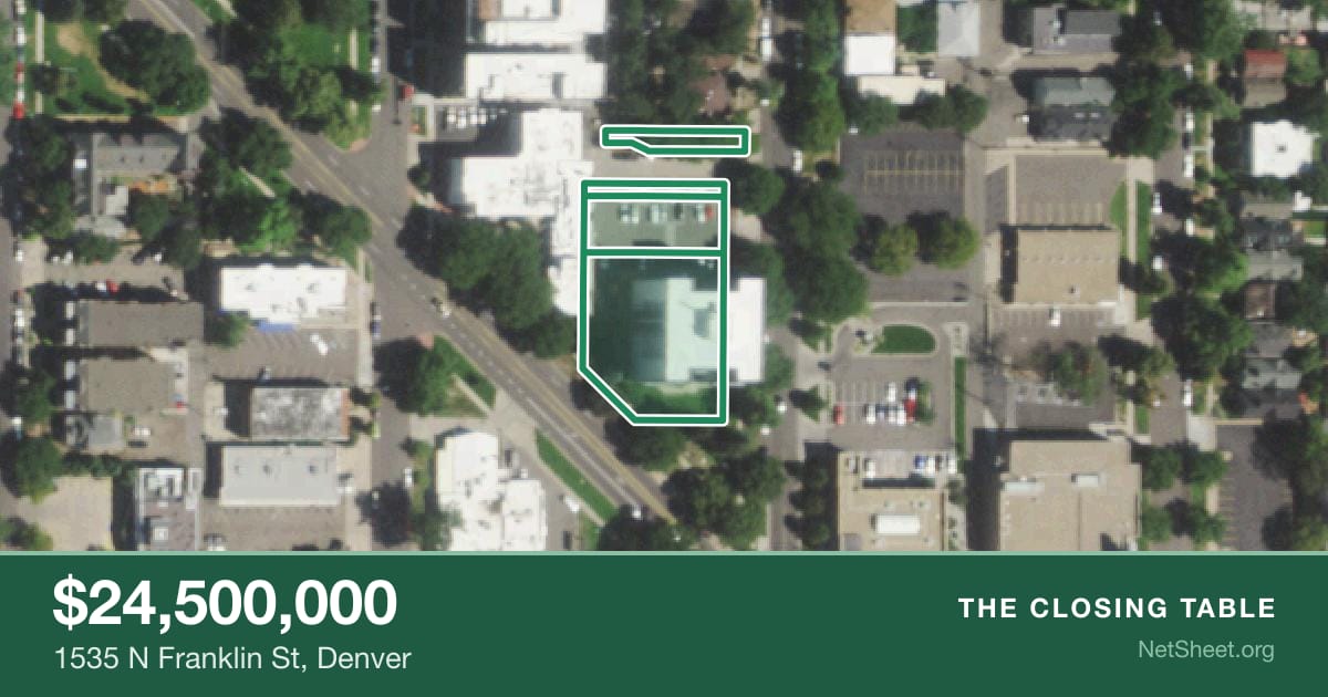Aerial view of 1535 N Franklin St, Denver