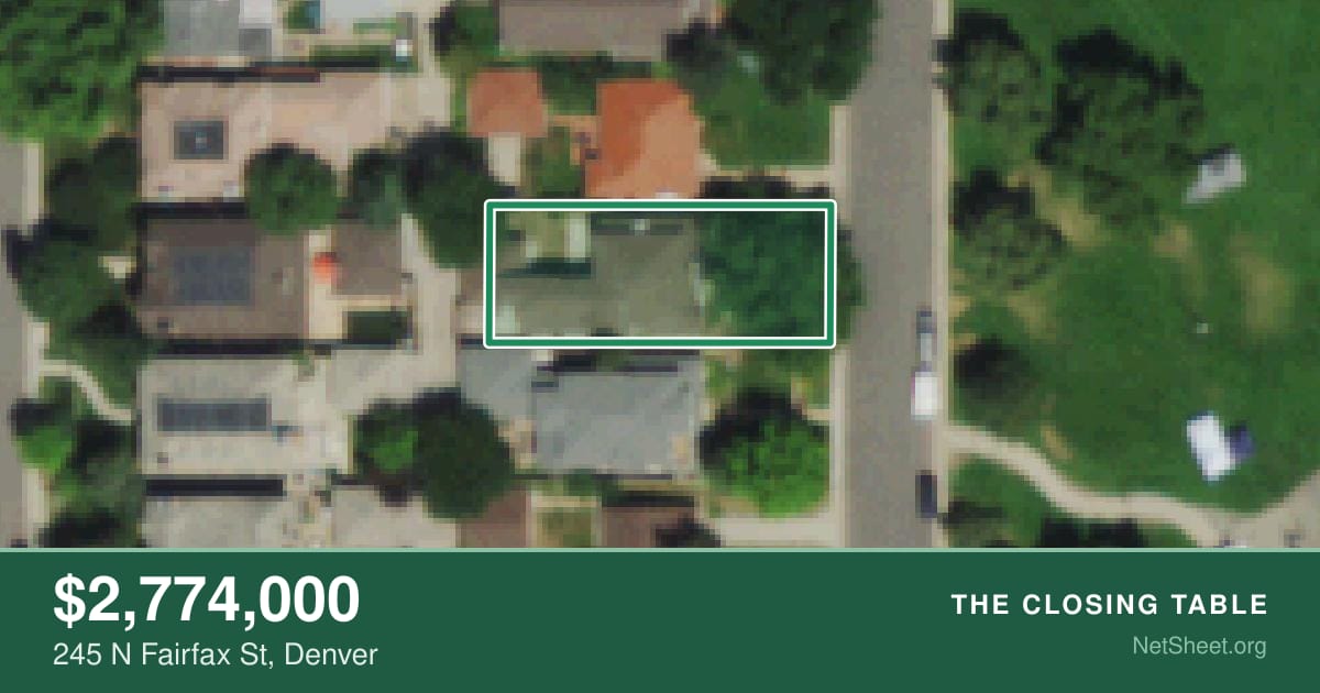 Aerial view of 245 N Fairfax St, Denver