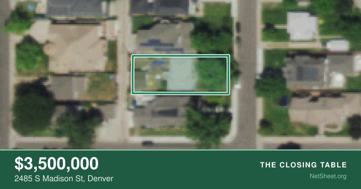 Aerial view of 2485 S Madison St, Denver