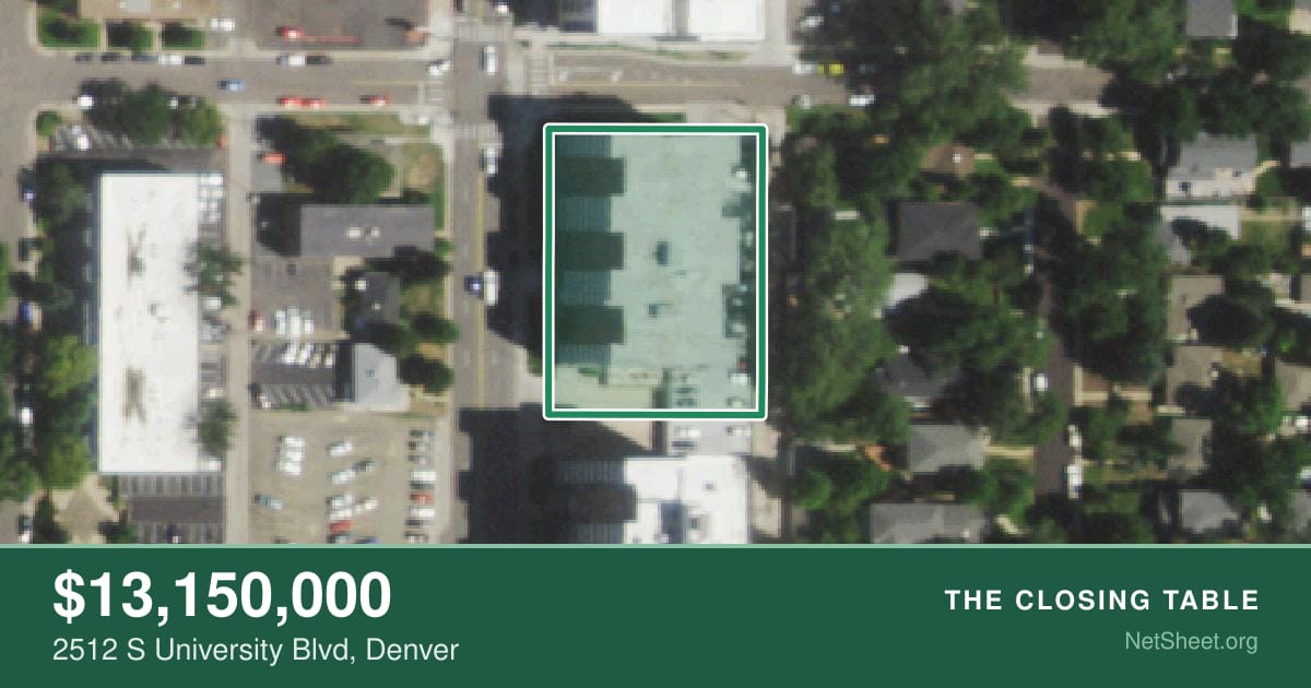 Aerial view of 2512 S University Blvd, Denver