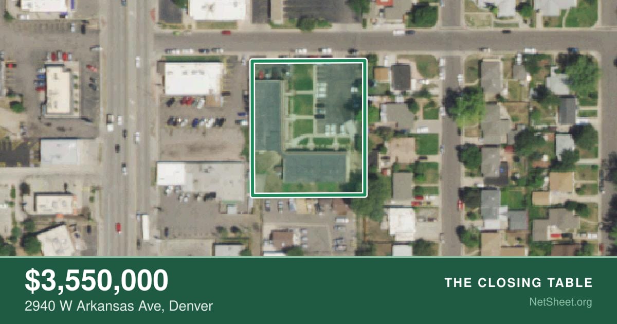 Aerial view of 2940 W Arkansas Ave, Denver