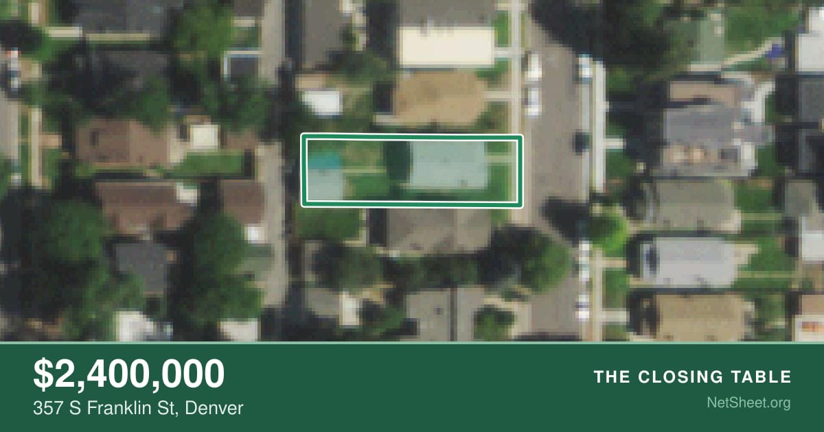 Aerial view of 357 S Franklin St, Denver