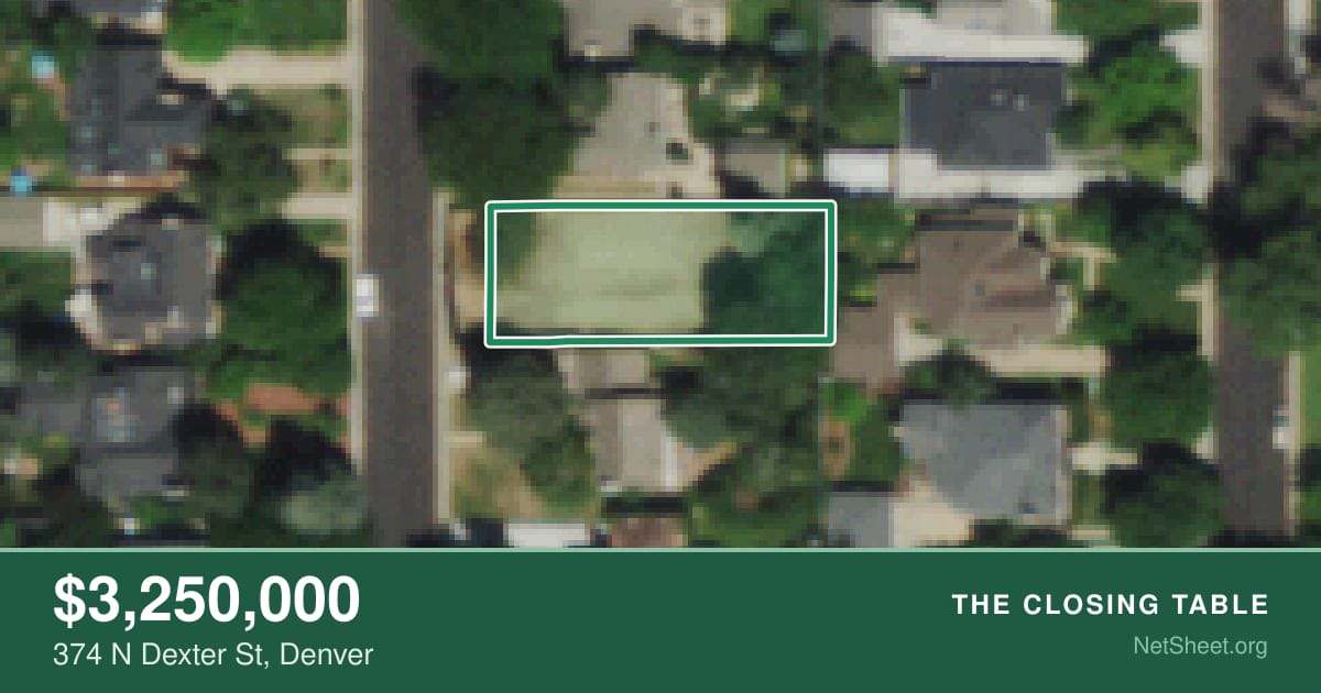 Aerial view of 374 N Dexter St, Denver