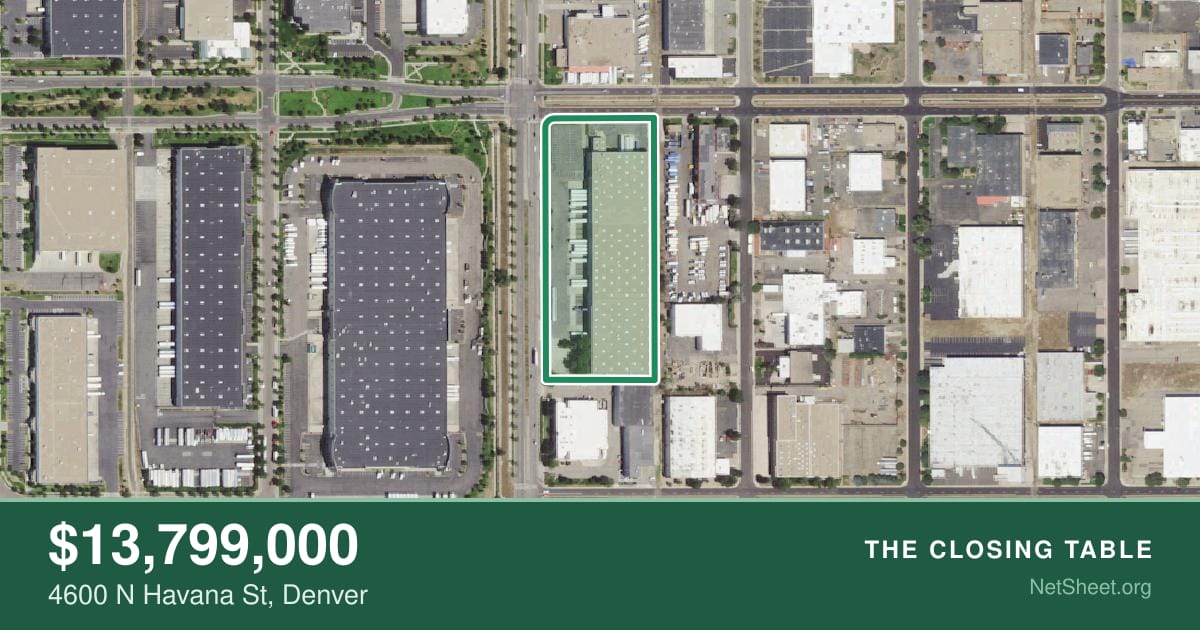 Aerial view of 4600 N Havana St, Denver