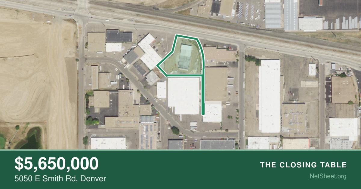 Aerial view of 5050 E Smith Rd, Denver