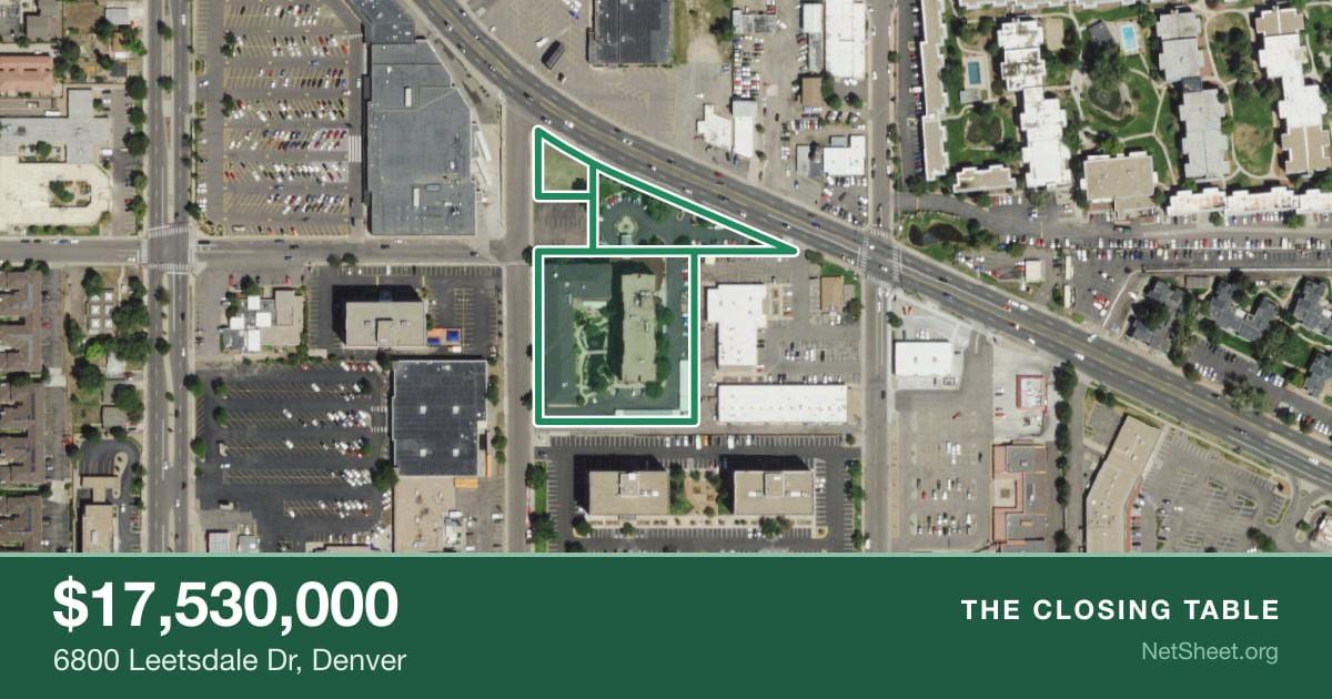 Aerial view of 6800 Leetsdale Dr, Denver