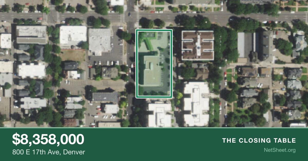 Aerial view of 800 E 17th Ave, Denver