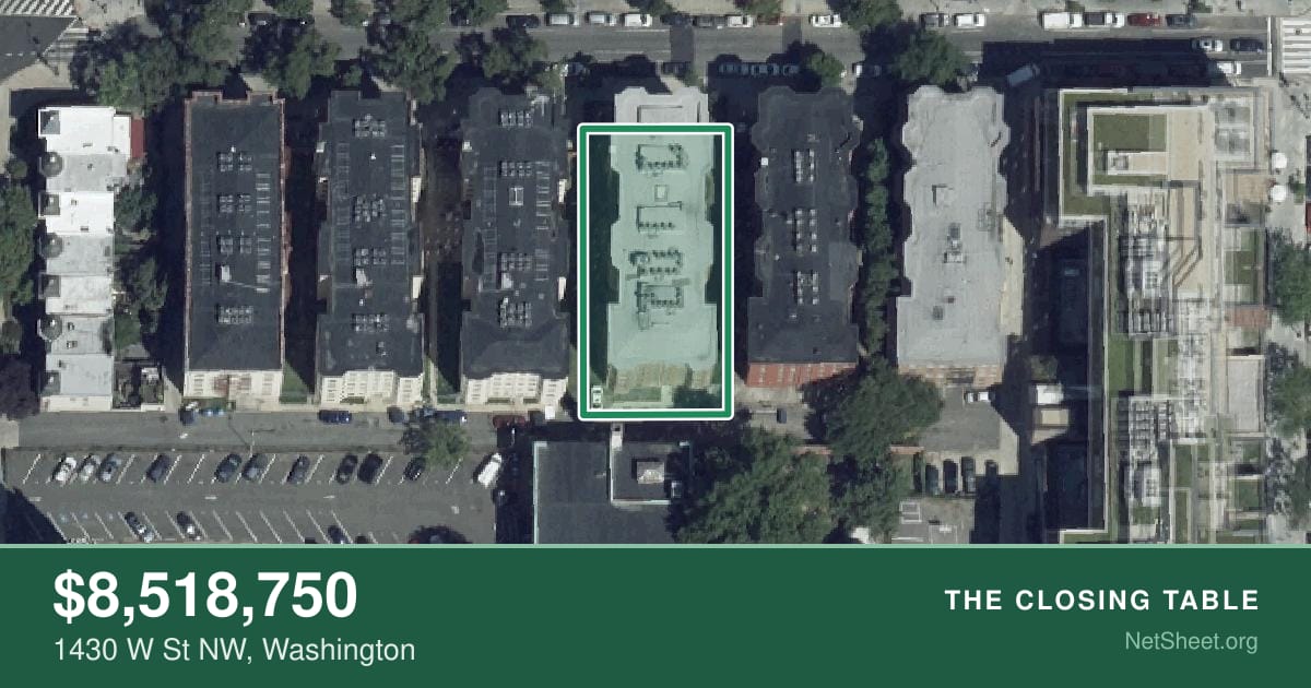 Aerial view of 1430 W St NW, Washington