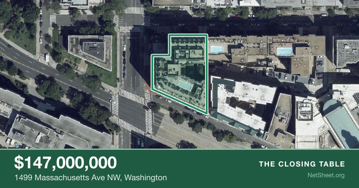 Aerial view of 1499 Massachusetts Ave NW, Washington