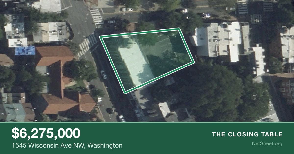 Aerial view of 1545 Wisconsin Ave NW, Washington