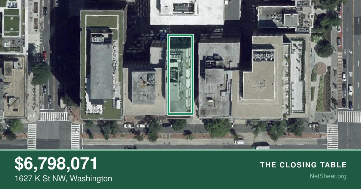 Aerial view of 1627 K St NW, Washington