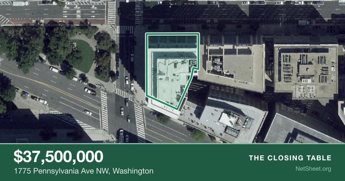 Aerial view of 1775 Pennsylvania Ave NW, Washington