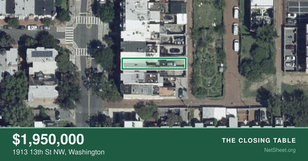 Aerial view of 1913 13th St NW, Washington