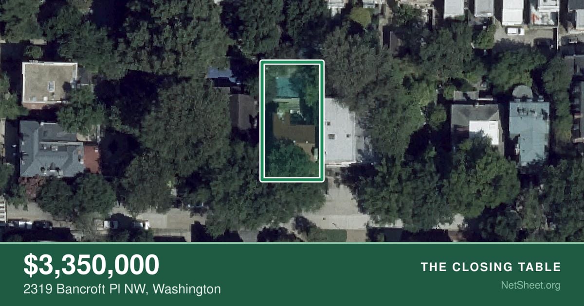 Aerial view of 2319 Bancroft Pl NW, Washington