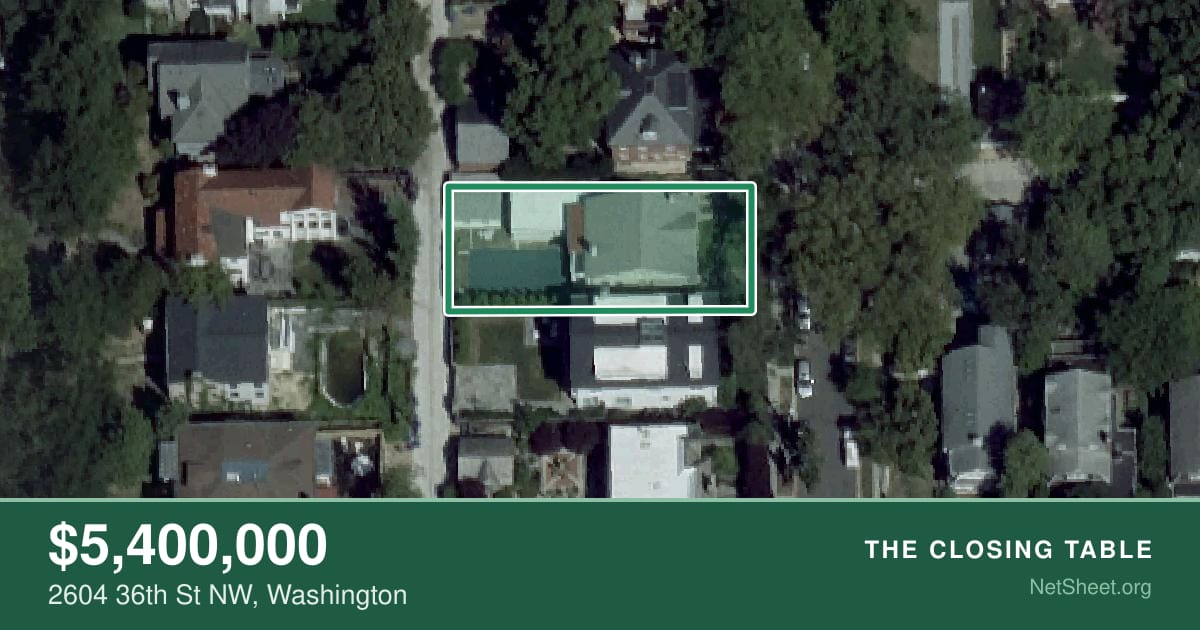 Aerial view of 2604 36th St NW, Washington