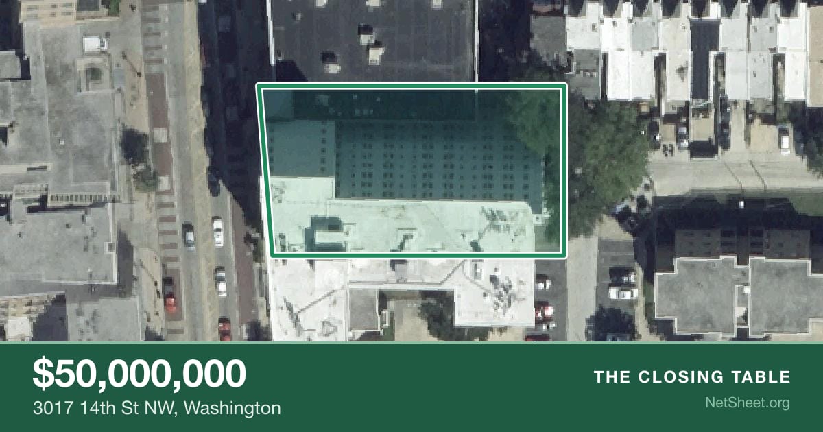 Aerial view of 3017 14th St NW, Washington