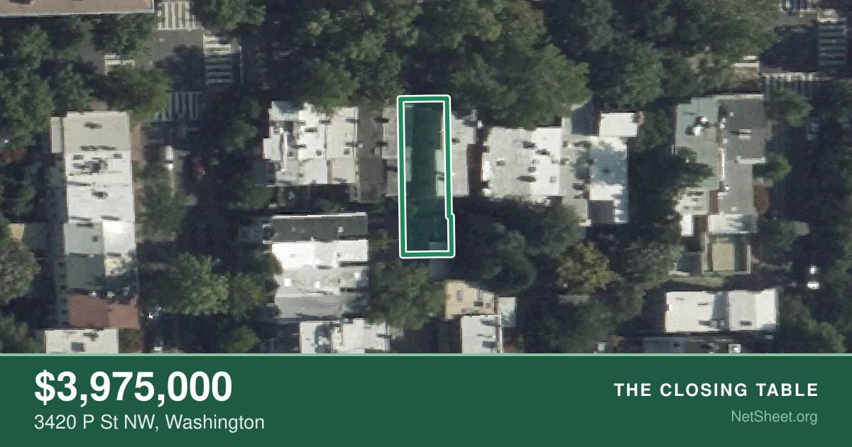 Aerial view of 3420 P St NW, Washington