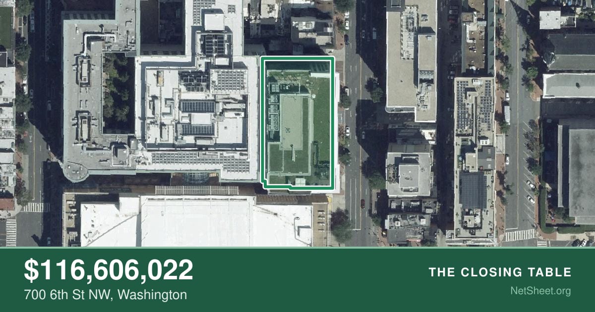 Aerial view of 700 6th St NW, Washington
