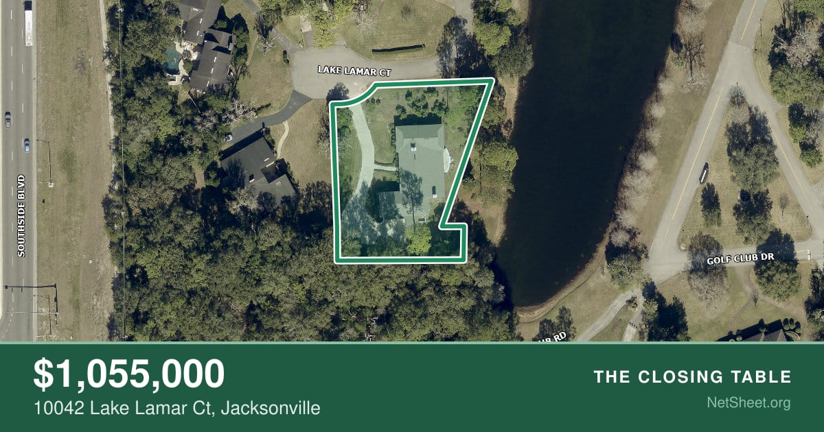Aerial view of 10042 Lake Lamar Ct, Jacksonville