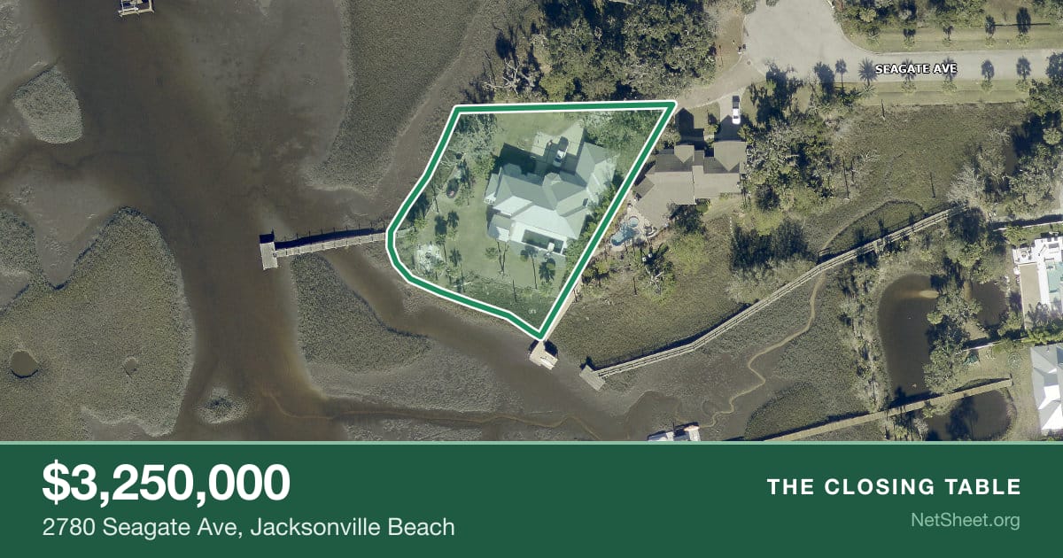 Aerial view of 2780 Seagate Ave, Jacksonville Beach