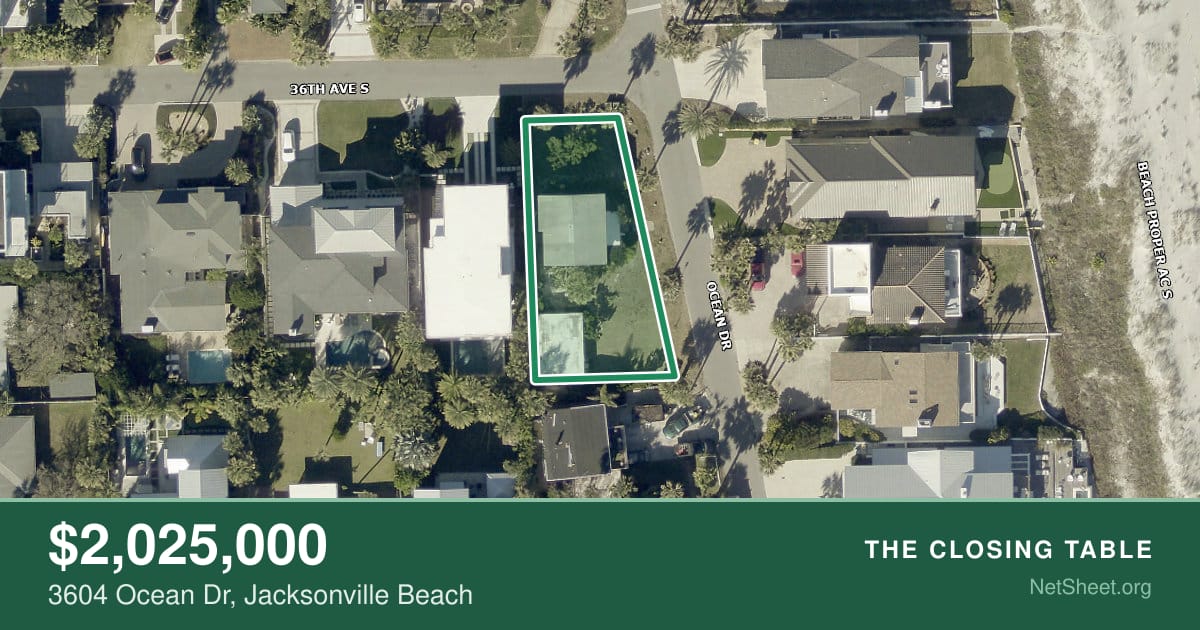 Aerial view of 3604 Ocean Dr, Jacksonville Beach