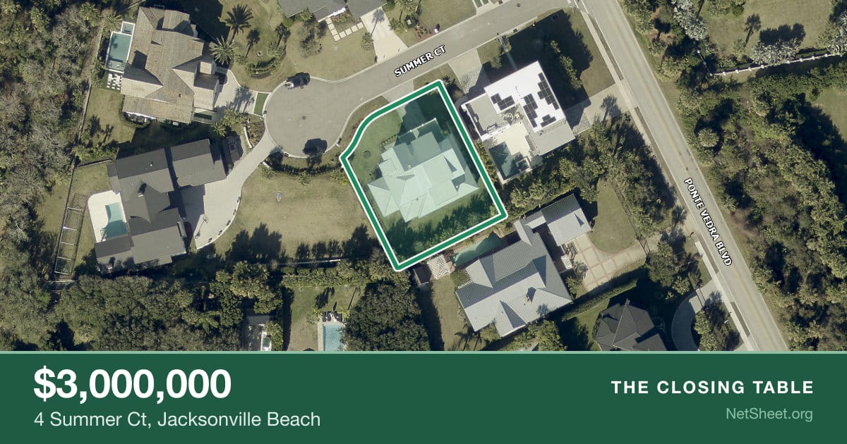 Aerial view of 4 Summer Ct, Jacksonville Beach