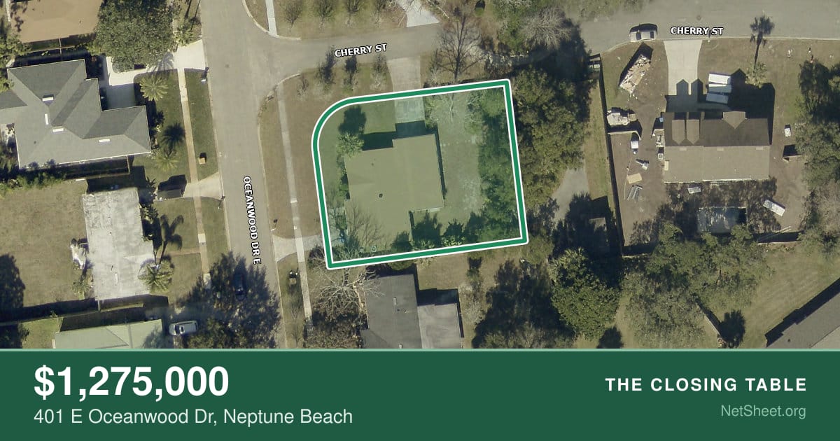 Aerial view of 401 E Oceanwood Dr, Neptune Beach
