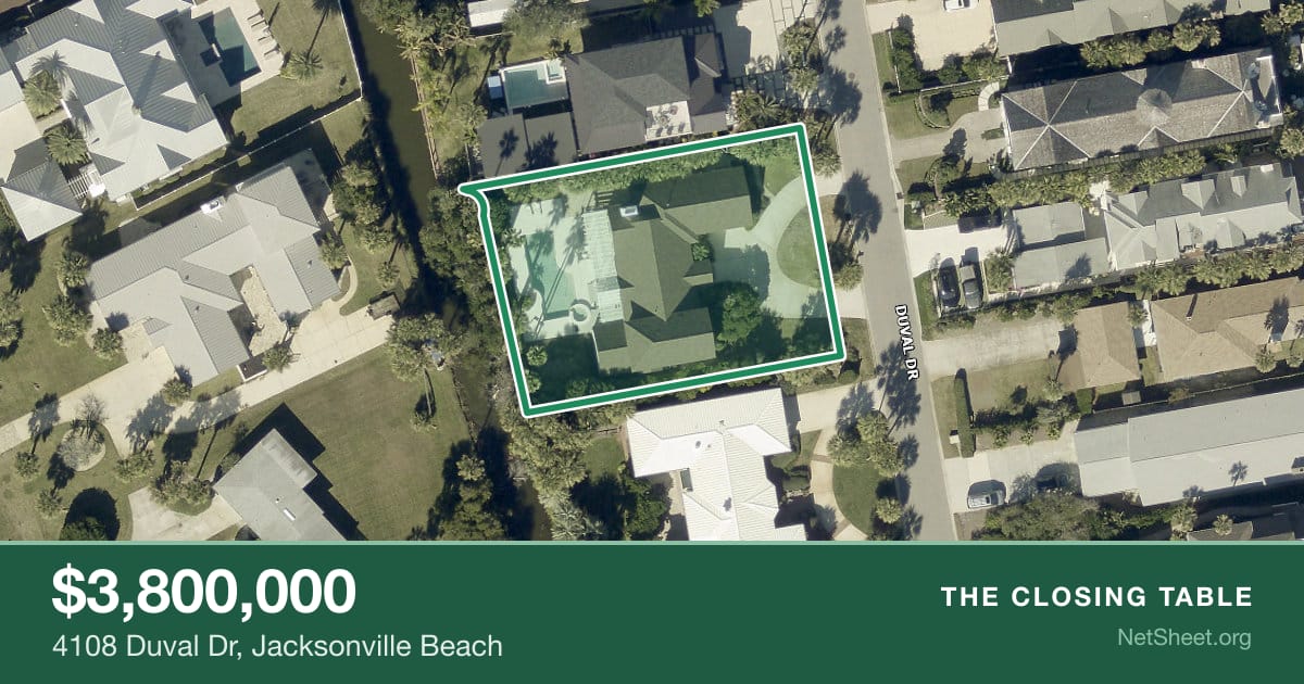 Aerial view of 4108 Duval Dr, Jacksonville Beach
